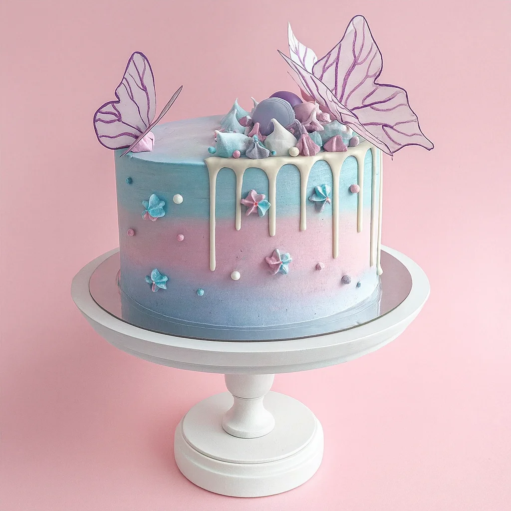 ChatGPT Image Dec 8, 2025, 07_40_53 PM Butterfly Bliss Drip Cake - Image 1