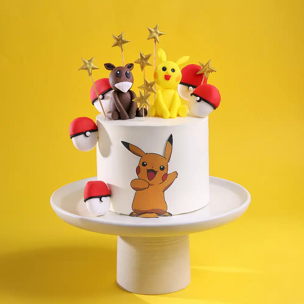 pokemon-pikachu-theme-cake-them4989flav-A Pikachu Pokémon Celebration Cake - Image 1